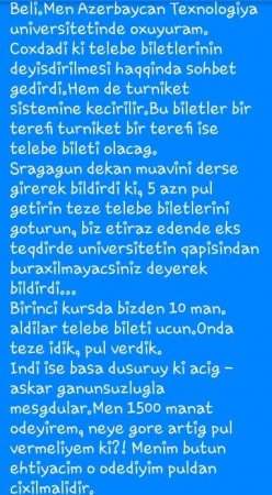 Texnologiya Universiteti ilə bağlı ŞOK İDDİALAR