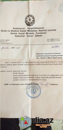 "Qobustan DSMF müdiri də qeyd edir ki..."