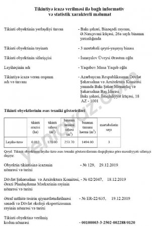 Gömrük Komitəsinin rəis müavini 3 mərtəbəli obyekt tikir