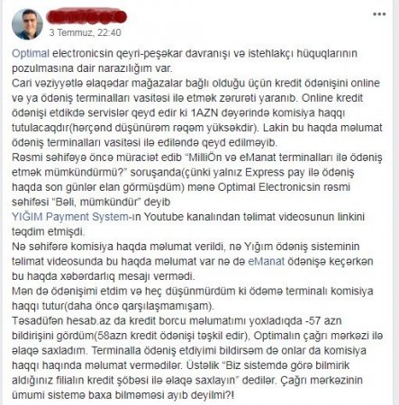 “Optimal Electronics”köhnə telefonları təzə adına müştərilərə “sırıyır”