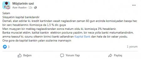 `Kapital bank`ın yalan sozlərinə inanmayın...